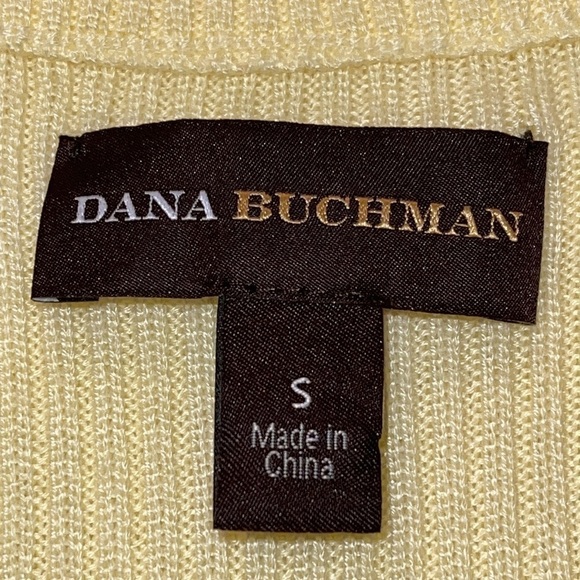 Dana Buchman Pale yellow ribbed sleeveless mock neck sweater Sz. S - Picture 7 of 13
